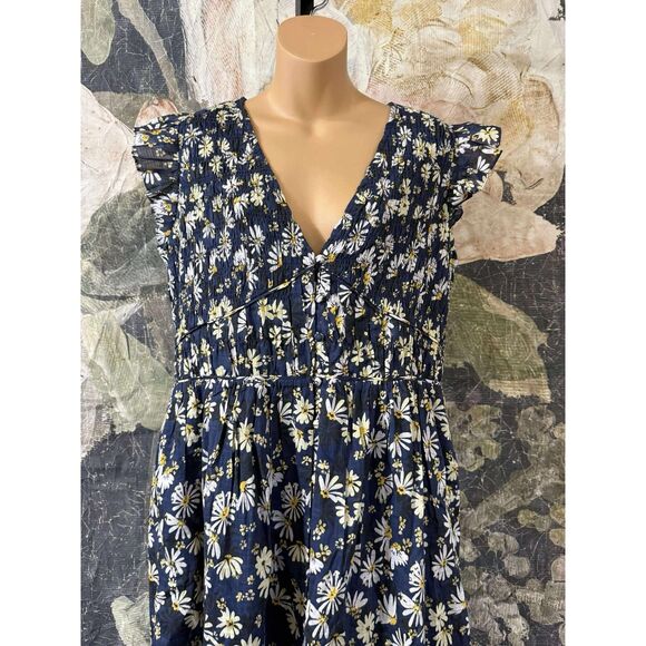 NWT Anthropologie The Peregrine Midi Dress V-Neck Smocked Bidice Size L - Picture 3 of 7